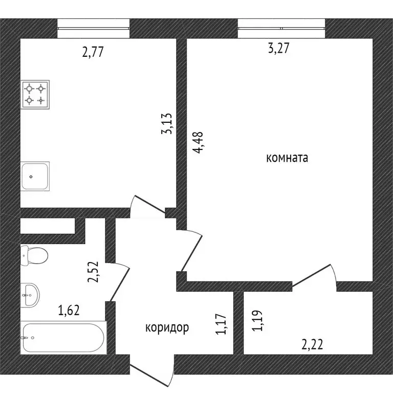 1-комнатная квартира: Ишим, улица Калинина, 135 (33.6 м) - Фото 0