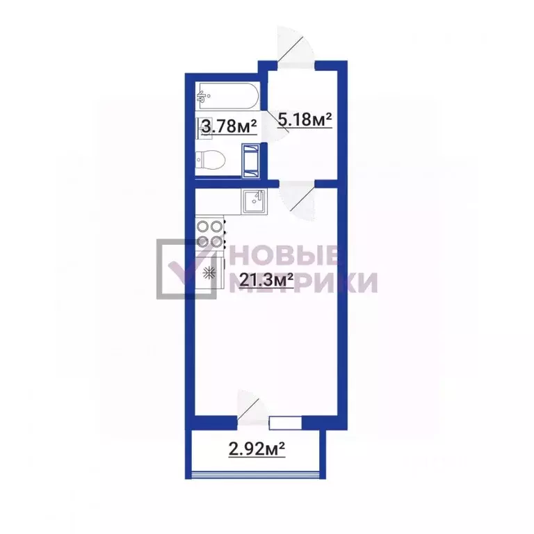 Студия Санкт-Петербург Богатырский просп., 2А (31.0 м) - Фото 2