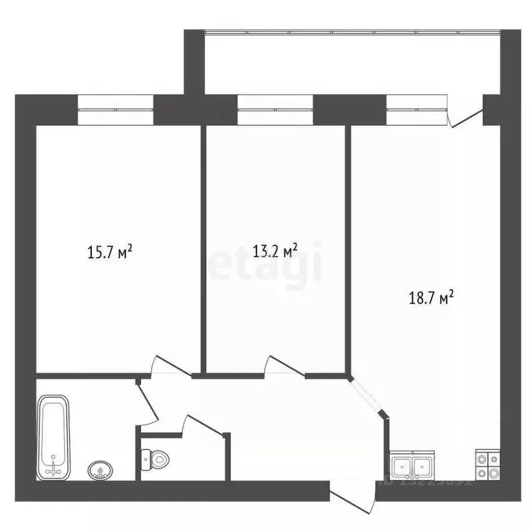 2-к кв. Вологодская область, Вологда Ленинградская ул., 108 (63.0 м) - Фото 2