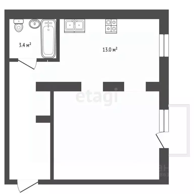 1-к кв. Омская область, Омск Спартаковская ул., 3 (43.0 м) - Фото 1