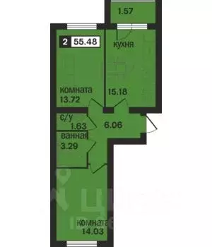 2-к кв. Владимирская область, Муром ул. 1-я Новослободская (55.48 м) - Фото 0