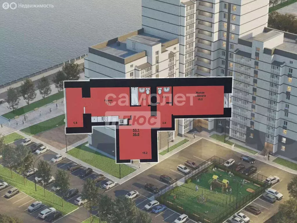 2-комнатная квартира: Новобурейский, Заводская улица, 10 (57.1 м) - Фото 1