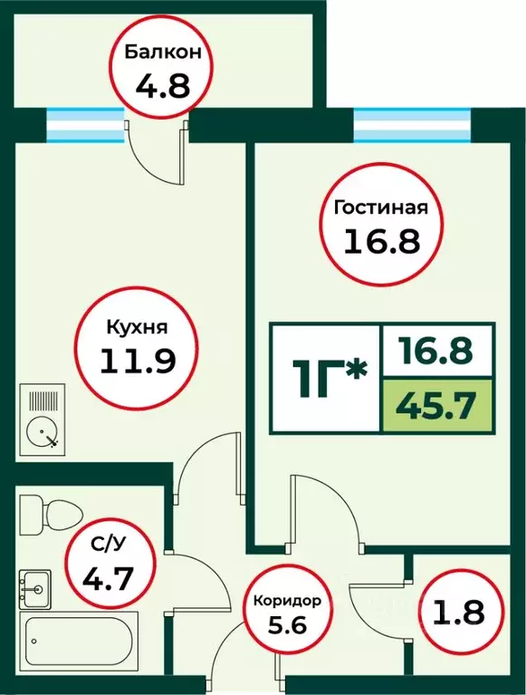 1-к кв. Красноярский край, Красноярск городской округ, пос. Солонцы ... - Фото 1