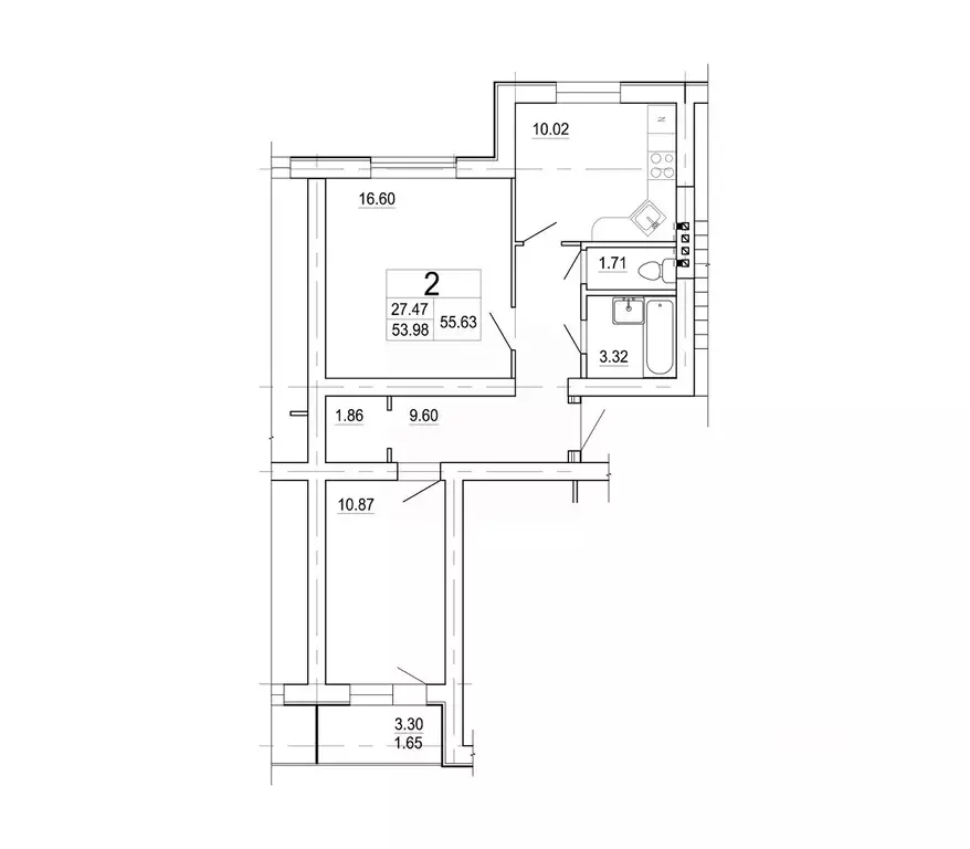 2-к кв. Ленинградская область, Коммунар г. Гатчинский муниципальный ... - Фото 0