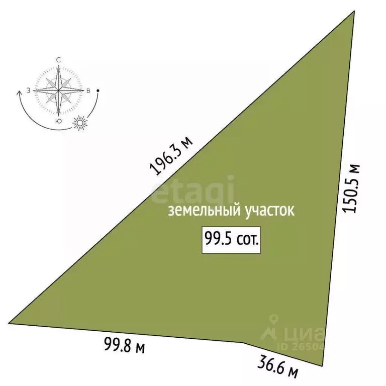 Участок в Крым, Бахчисарай ул. Водохранилищная (99.52 сот.) - Фото 1
