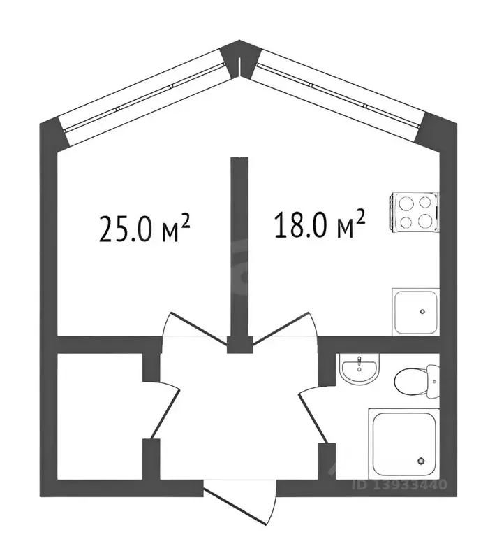 1-к кв. Тюменская область, Тюмень Фабричная ул., 9 (58.2 м) - Фото 1