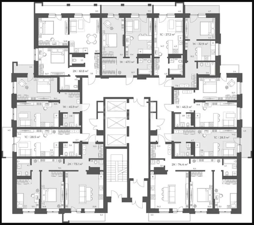 3-к кв. Новосибирская область, Новосибирск Приморская ул., 15с1 (74.4 ... - Фото 1