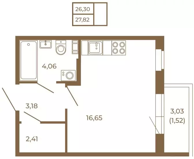 Квартира-студия: Сертолово, ЖК Новая История (27.82 м) - Фото 1