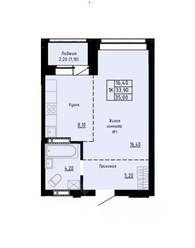 1-к кв. Алтайский край, Барнаул ул. Димитрова, 150 (35.0 м) - Фото 1