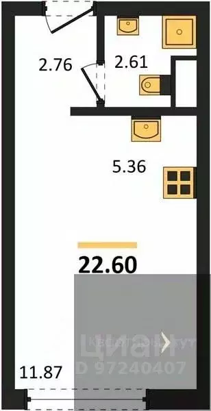 Студия Воронежская область, Воронеж Цимлянская ул., 10Г (22.6 м) - Фото 0