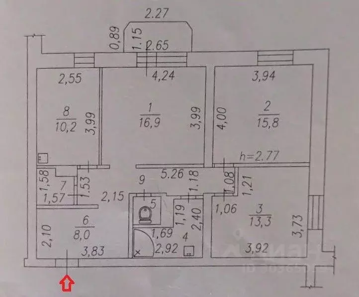 3-к кв. Кемеровская область, Новокузнецк Ноградская ул., 11 (80.5 м) - Фото 1