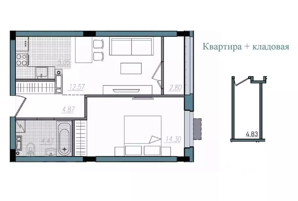 2-к кв. Смоленская область, Смоленск ул. Александра Степанова (44.02 ... - Фото 1