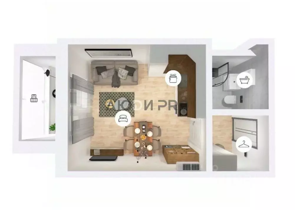 Студия Башкортостан, Уфа ул. имени Фронтовых Бригад, 1 (25.7 м) - Фото 1