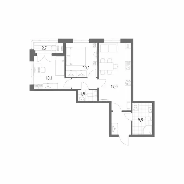 2-комнатная квартира: Новоселье, бульвар Белых Ночей, 3 (55.1 м) - Фото 0