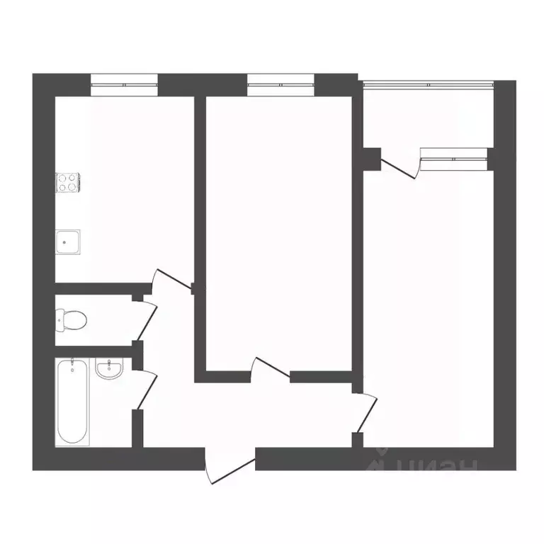 2-к кв. Тюменская область, Тюмень ул. Мебельщиков, 16 (51.0 м) - Фото 2