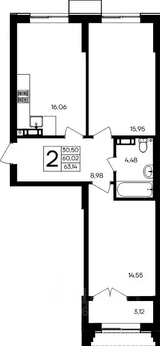 2-к кв. Севастополь Балаклавский муниципальный округ, Семисчастье ... - Фото 1