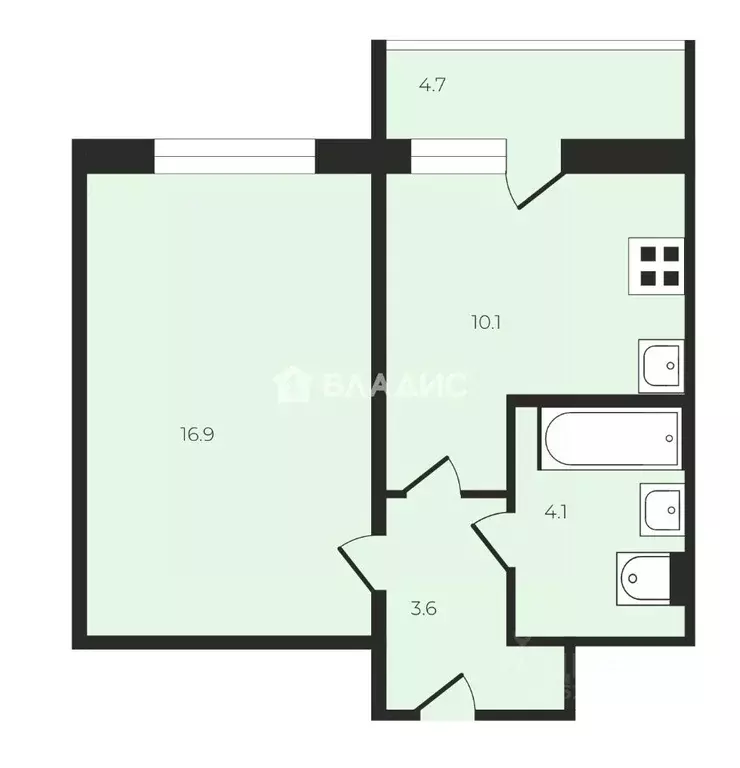 1-к кв. Санкт-Петербург просп. Ветеранов, 171к2 (34.7 м) - Фото 2