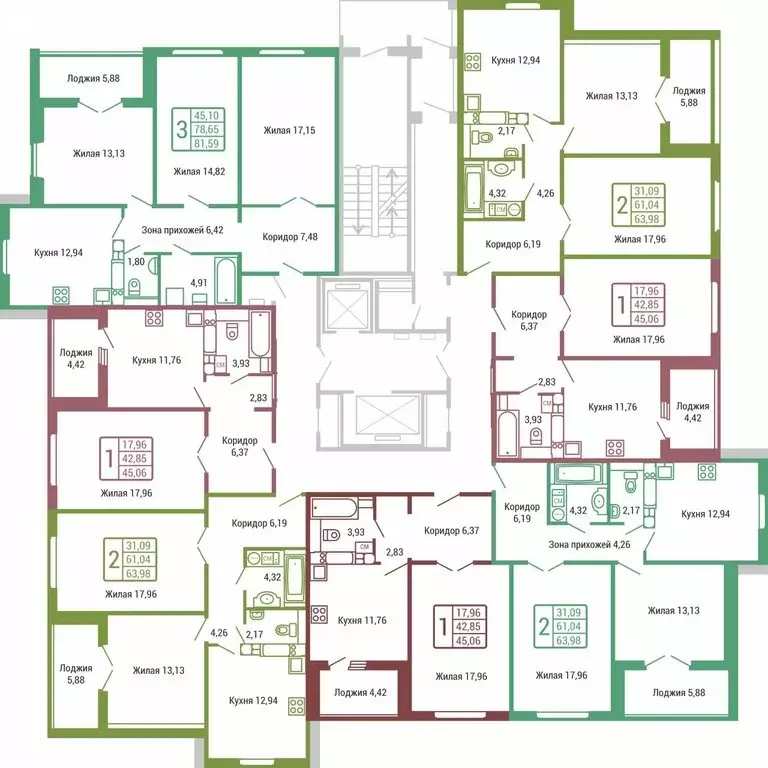 3-комнатная квартира: Обнинск, улица Табулевича, 1 (81.59 м) - Фото 1