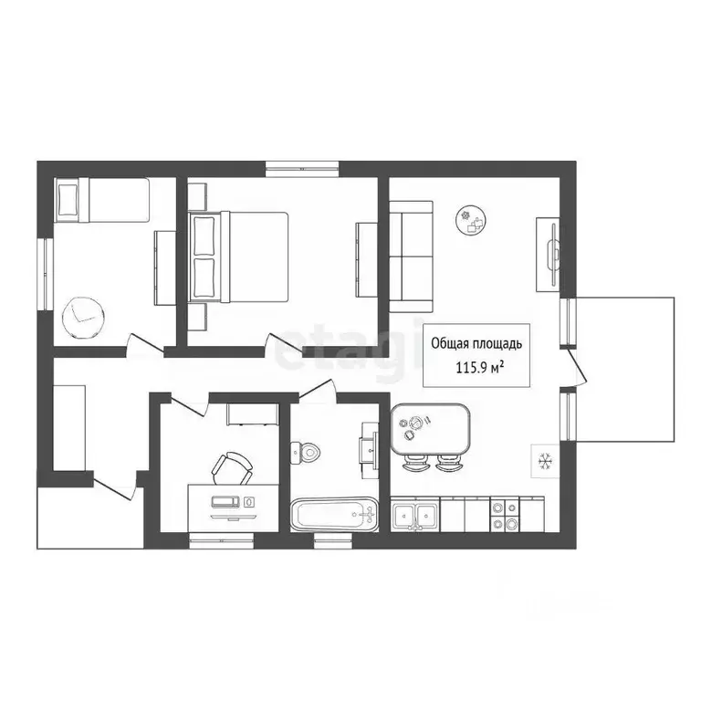 Дом в Новосибирская область, Новосибирский район, Кудряшовский ... - Фото 2