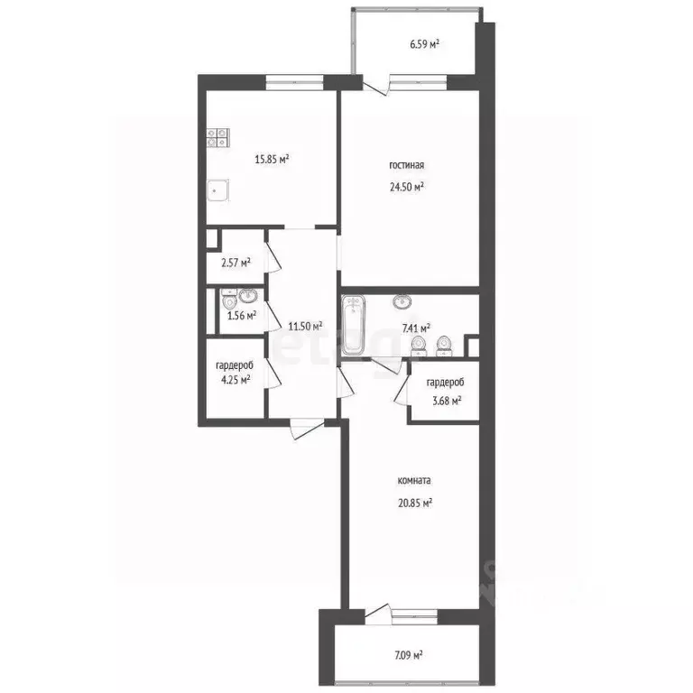 3-к кв. Тюменская область, Тюмень Самарская ул., 20 (95.6 м) - Фото 1