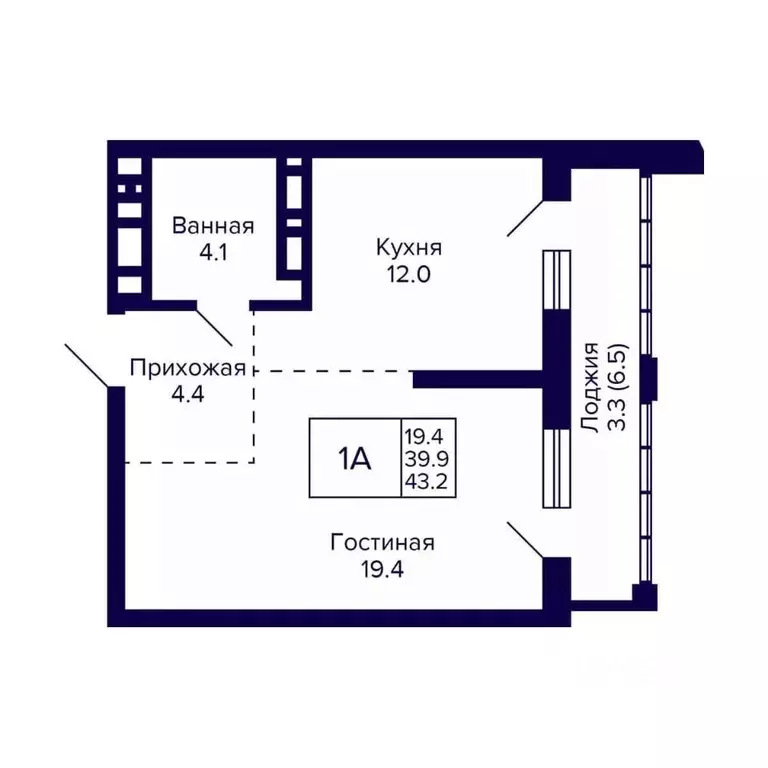 1-к кв. Новосибирская область, Новосибирск ул. Фрунзе, с1 (43.2 м) - Фото 0