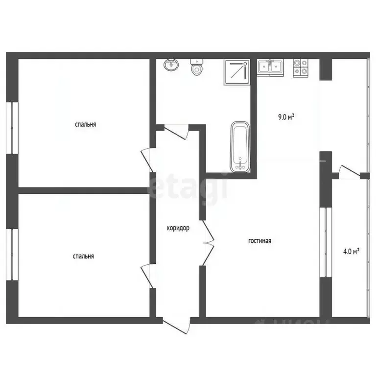 3-к кв. Хабаровский край, Хабаровск Аэродромная ул., 19 (62.1 м) - Фото 1