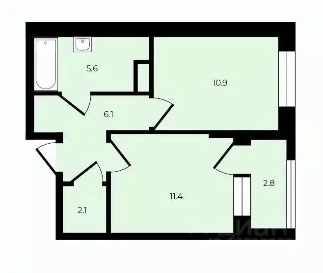 1-к кв. Санкт-Петербург Лиговский просп., 271 (36.1 м) - Фото 2