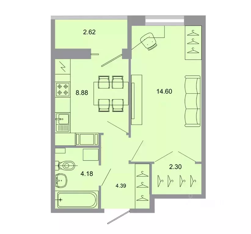 1-к кв. Ленинградская область, Всеволожский район, пос. Бугры ул. ... - Фото 1