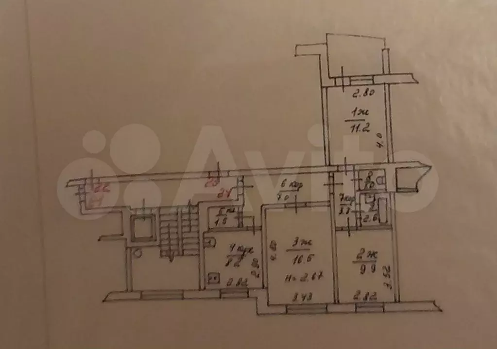 3-к. квартира, 62 м, 6/9 эт. - Фото 0