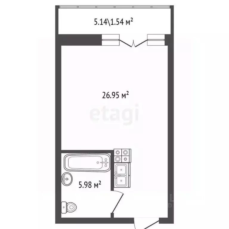 Студия Санкт-Петербург ул. Салова, 61 (38.5 м) - Фото 1
