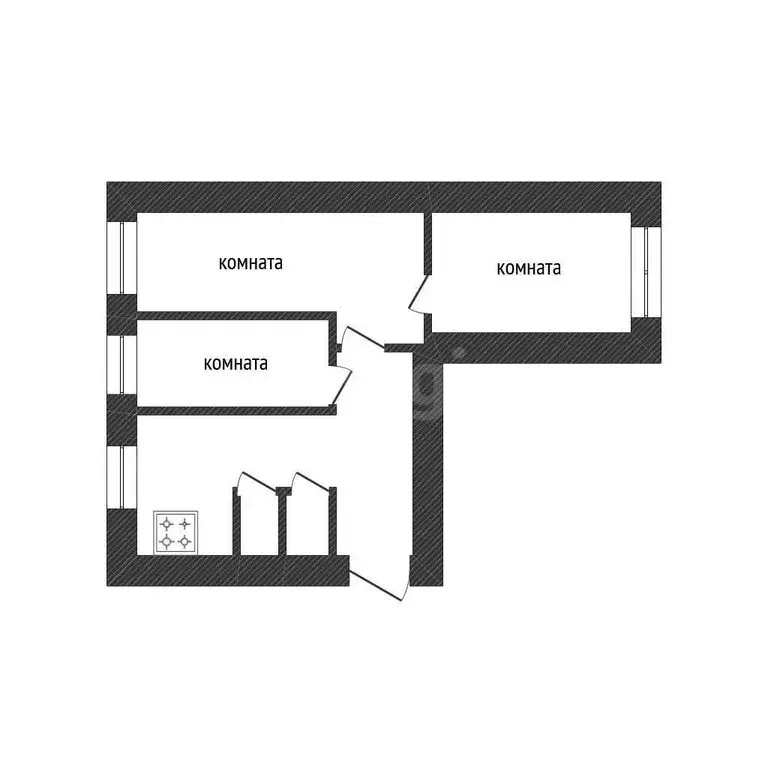 3-комнатная квартира: деревня Бережки, 5 (58.7 м) - Фото 1
