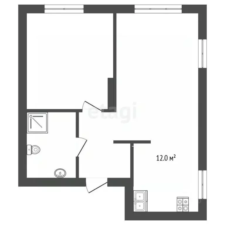 1-к кв. Тюменская область, Тюмень Новгородская ул., 20 (38.0 м) - Фото 1