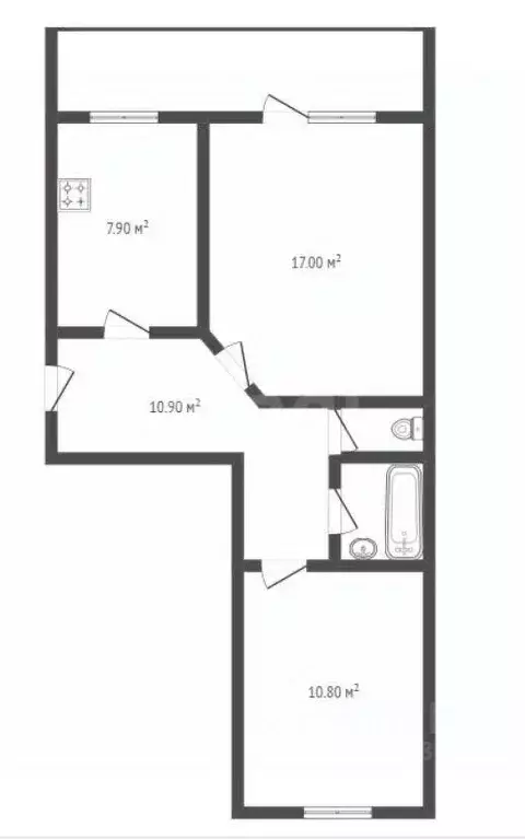 2-к кв. Воронежская область, Борисоглебск Матросовская ул., 59 (50.1 ... - Фото 1