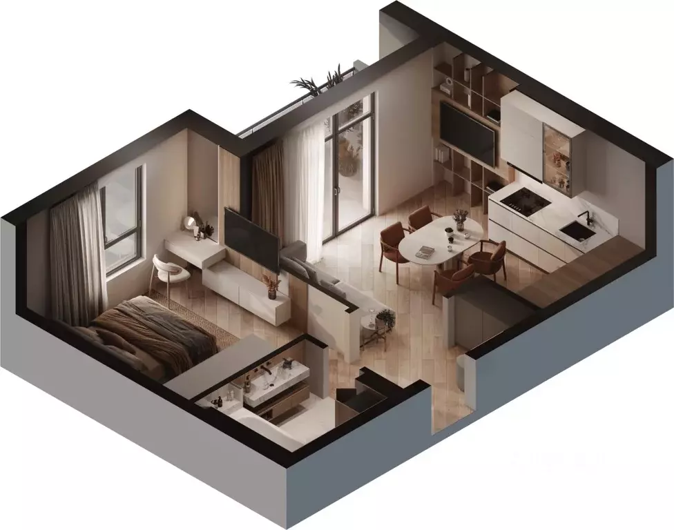 1-к кв. Калининградская область, Зеленоградск ул. Потемкина, 15А ... - Фото 1