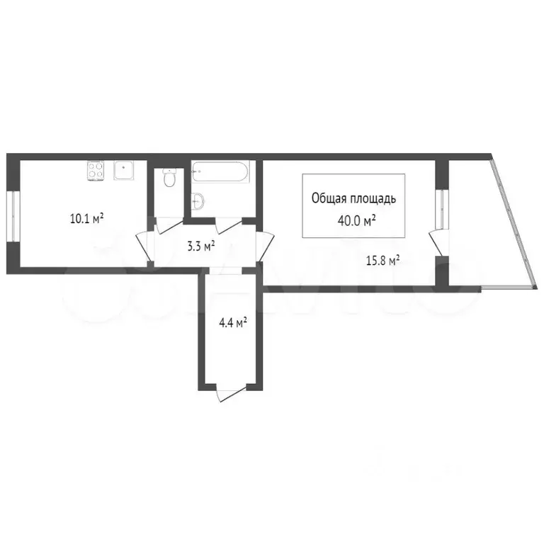 1-к. квартира, 40 м, 5/12 эт. - Фото 0