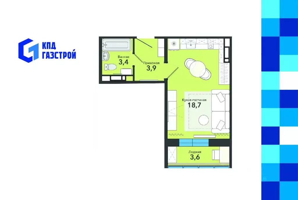 Студия Новосибирская область, Новосибирск Спортивная ул., 58 (29.6 м) - Фото 1