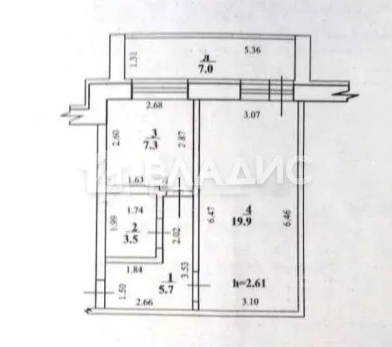 1-к кв. Башкортостан, Стерлитамак ул. Строителей, 12 (36.4 м) - Фото 2