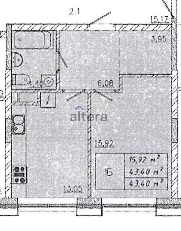 1-к кв. Татарстан, Казань ул. Сибгата Хакима, 62А (43.4 м) - Фото 2