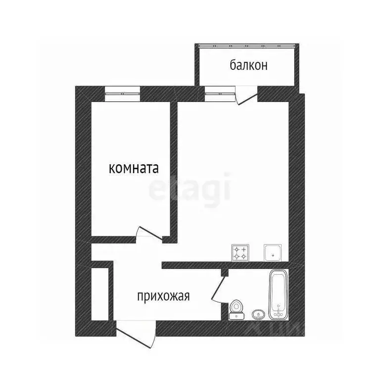 2-к кв. Бурятия, Улан-Удэ ул. Клыпина, 14 (33.2 м) - Фото 1