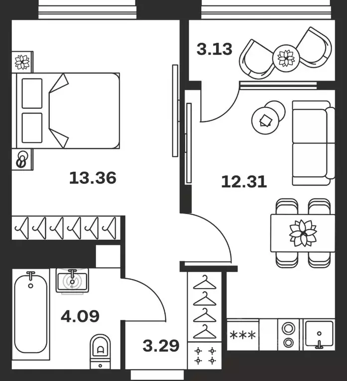 1-к кв. Тульская область, Тула Баташи Парк жилой комплекс (36.18 м) - Фото 1