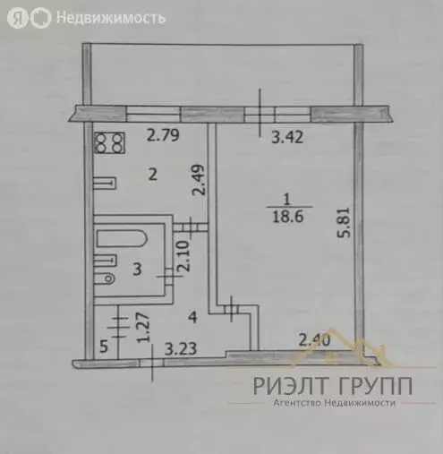 1-комнатная квартира: Казань, улица Литвинова, 55 (39.8 м) - Фото 2
