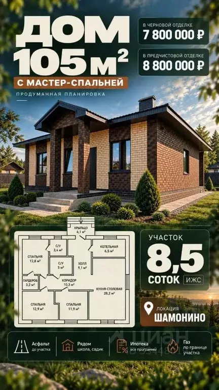 Дом в Башкортостан, Уфимский район, Русско-Юрмашский сельсовет, д. ... - Фото 1