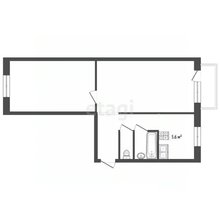 2-к кв. Камчатский край, Петропавловск-Камчатский ул. Труда, 41 (44.0 ... - Фото 1