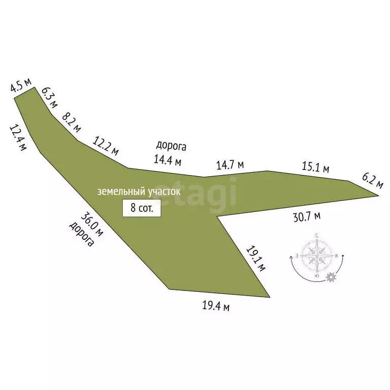 Участок в Ялта, Ленинградская улица (8 м) - Фото 1