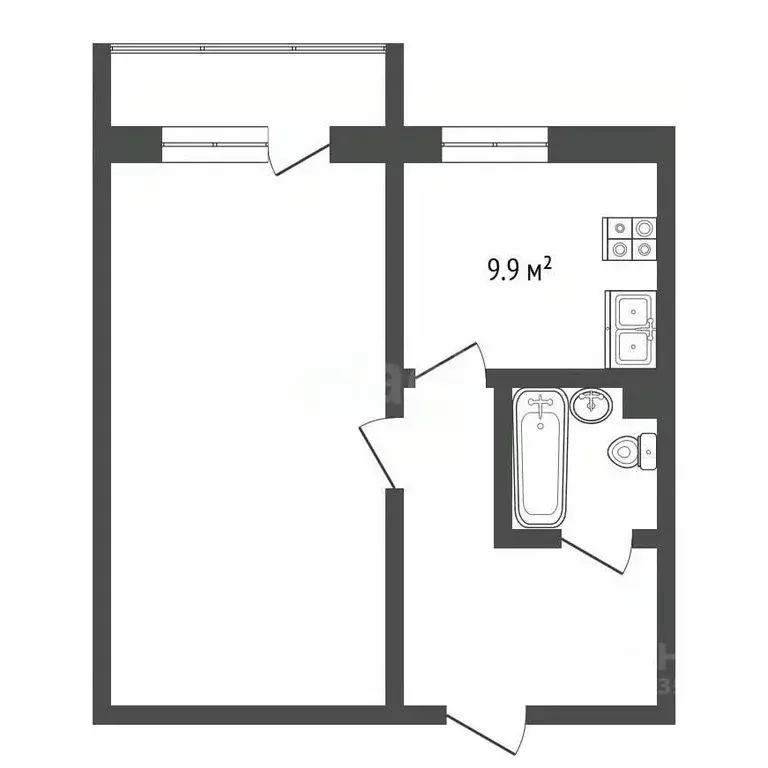 1-к кв. Алтайский край, Барнаул ул. Энтузиастов, 30Г (37.8 м) - Фото 2