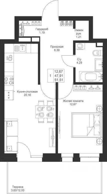1-к кв. Татарстан, Лаишевский район, Столбищенское с/пос, с. Усады ул. ... - Фото 1
