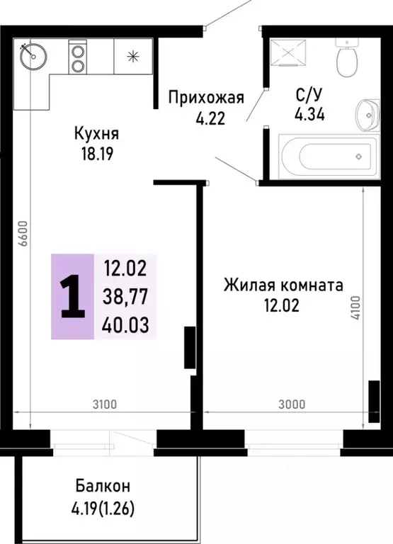 1-к кв. Краснодарский край, Анапа муниципальный округ, Нижняя ... - Фото 0