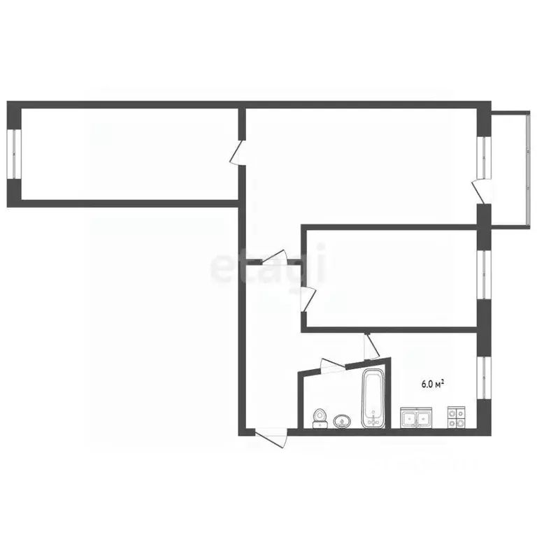 3-к кв. Вологодская область, Шексна рп, Шексна Северная мкр ул. ... - Фото 2