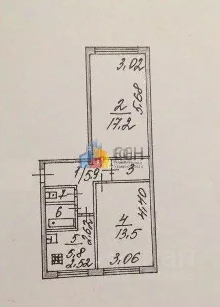 2-к кв. Тульская область, Тула ул. Калинина, 18к3 (44.8 м) - Фото 2