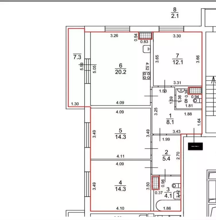 3-к кв. Санкт-Петербург Октябрьская наб., 44 (80.6 м) - Фото 0